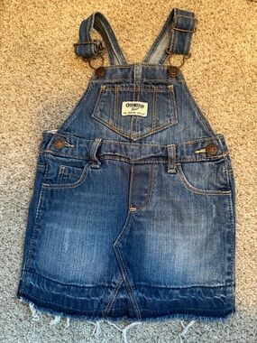 OshKosh B'gosh Distressed Blue Denim Overall Skirt